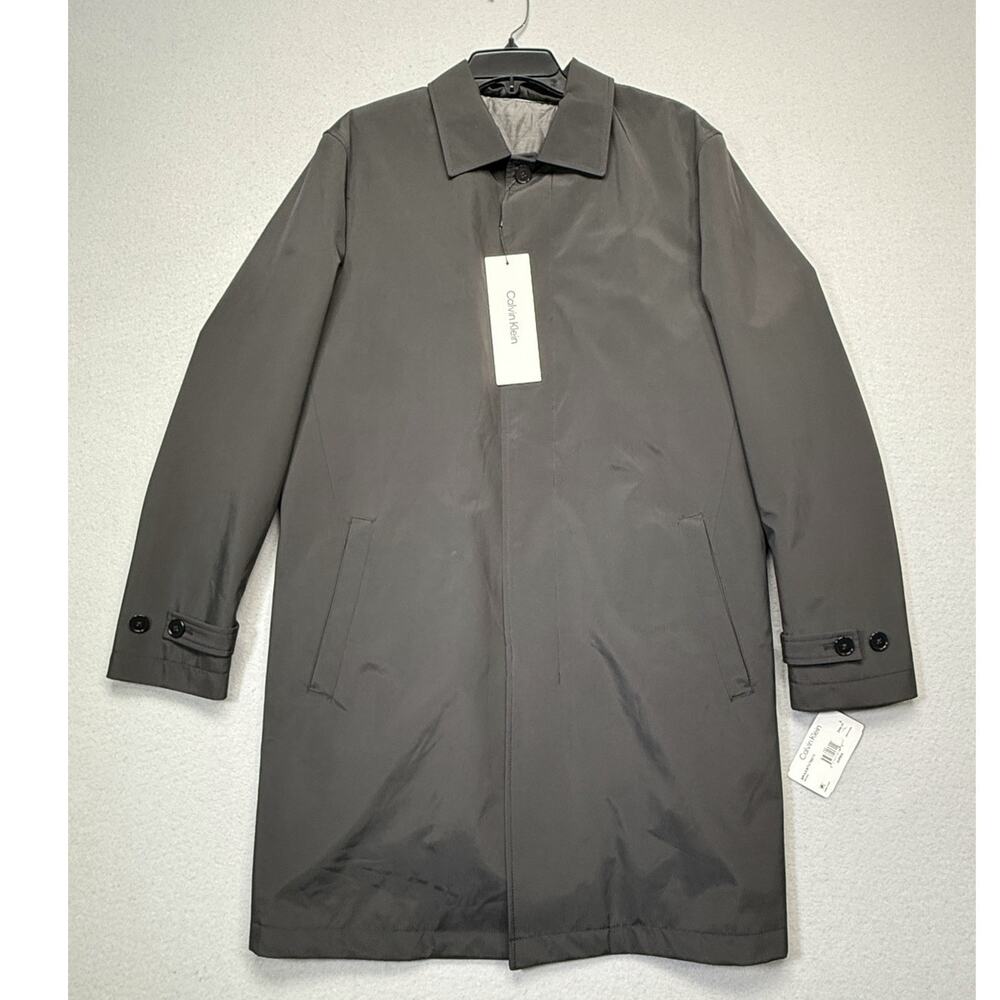 Calvin Klein Men's Solid Removeable Lining Overcoat Black 40L $395